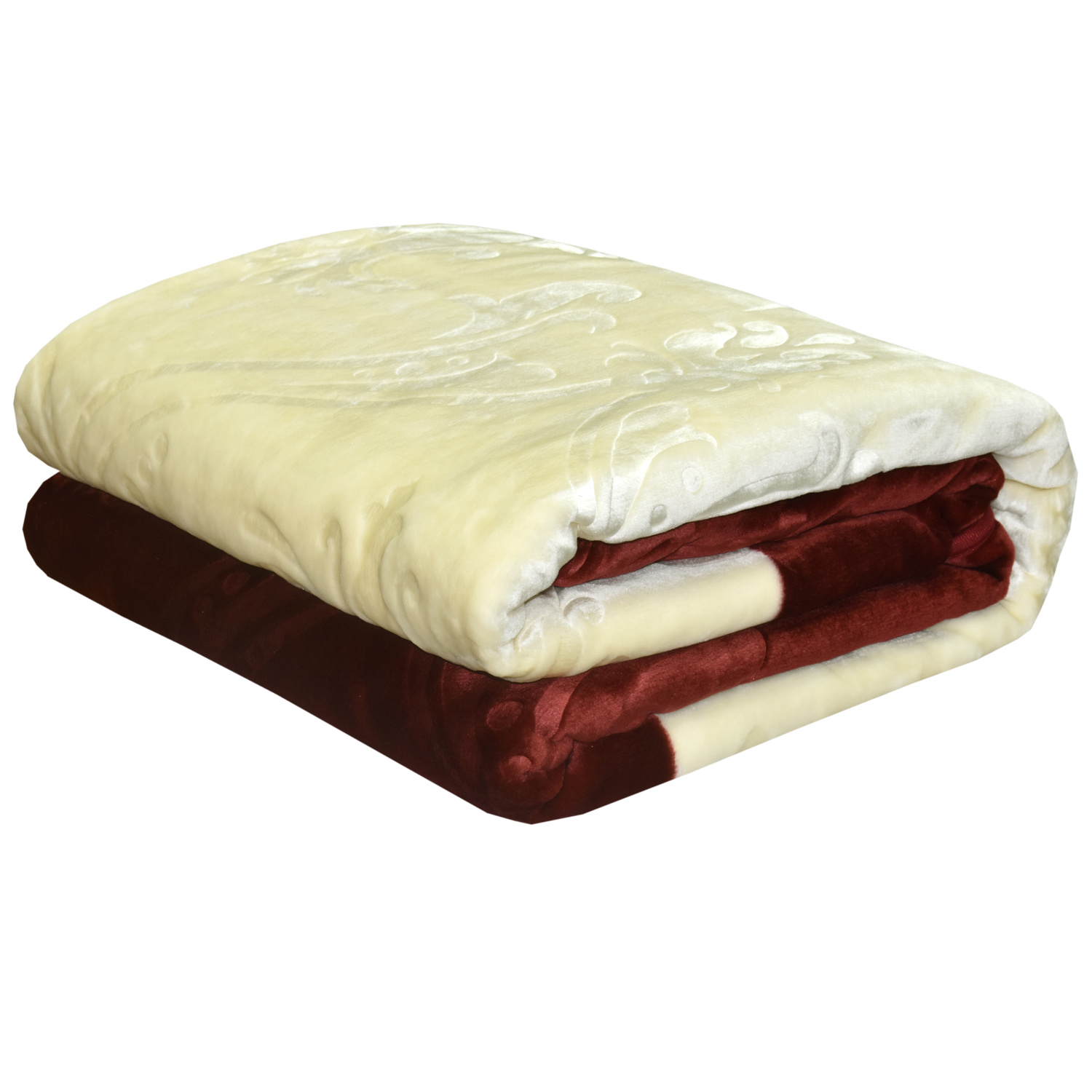 پتوی دو نفره درمینا سری آکرلیک طرح 2 Bordo سایز 220x240  سانتیمتر