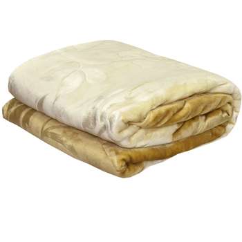 پتوی دو نفره درمینا سری آکرلیک کد Bej 2 سایز 220x240 سانتیمتر