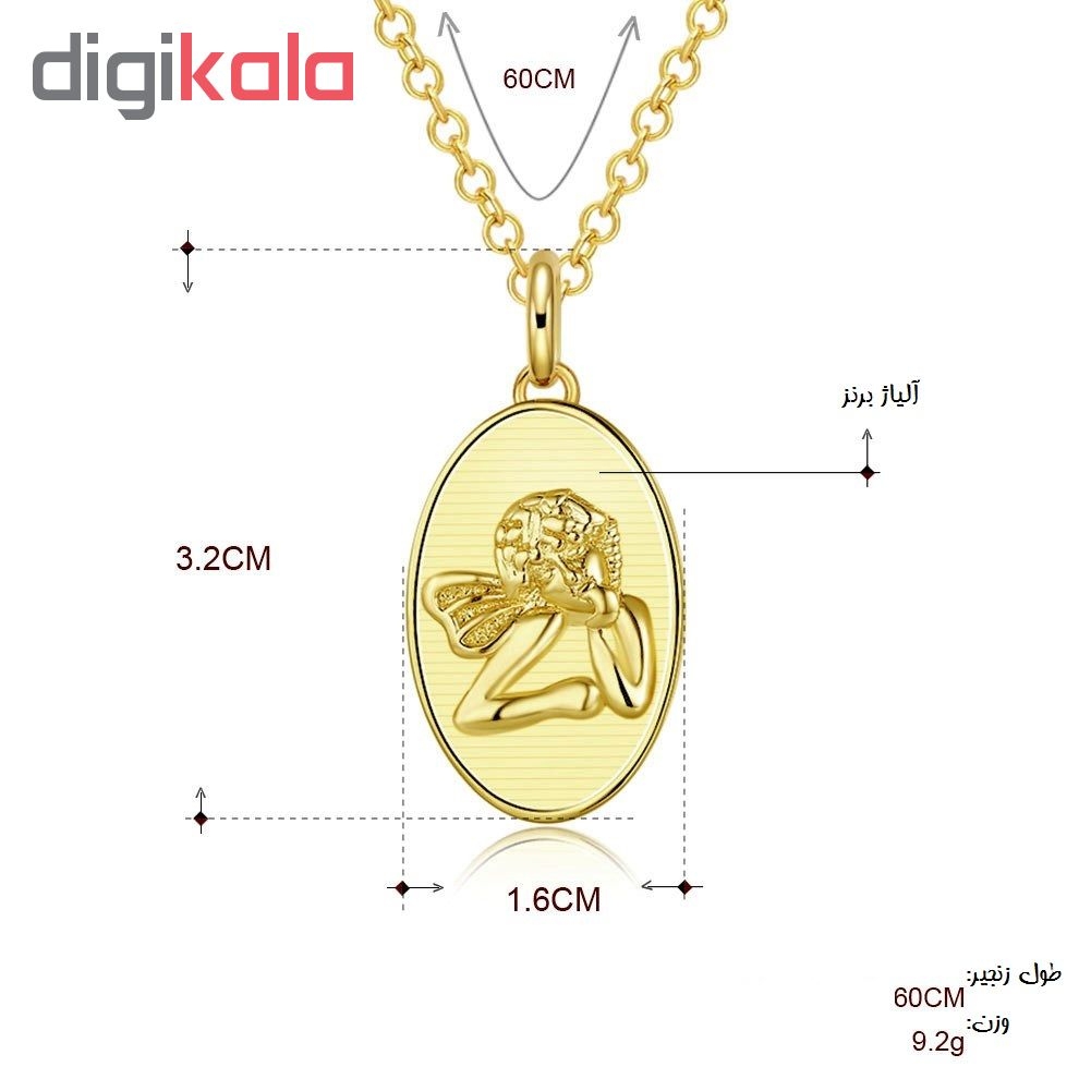 گردنبند طرح فرشته کد N129 تک سایز
