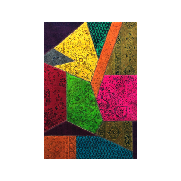 کلاژ فرش دستبافت چهل تکه کد1011