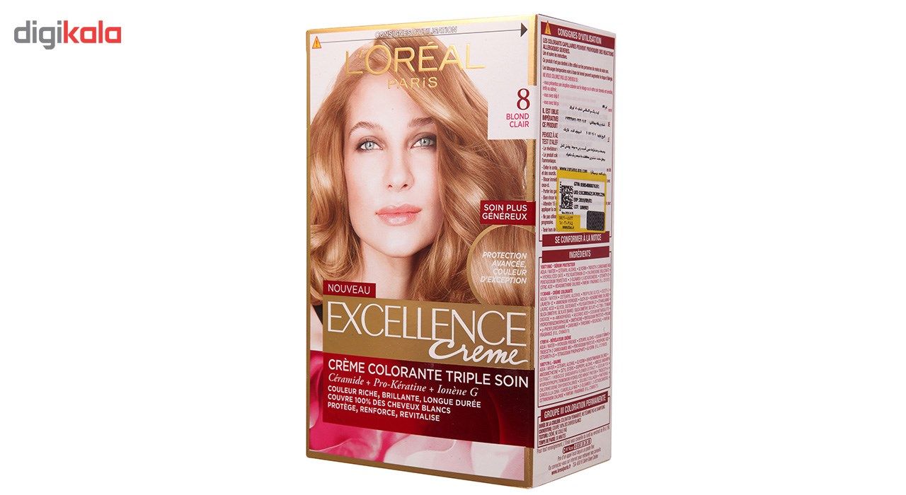 کیت رنگ مو لورآل شماره 8 Excellence -  - 4