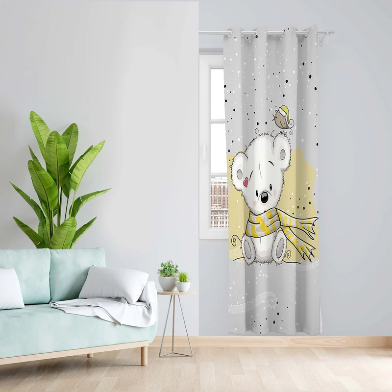 پرده طرح کودک مدل مخمل پانچی کد 5156 z سایز 140x200 سانتی متر