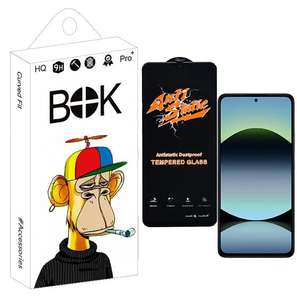  محافظ صفحه نمایش انتی استاتیک بوک مدل Glarex مناسب برای گوشی موبایل شیائومی Redmi note 14s