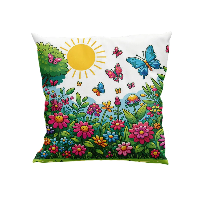 کوسن کودک پاد آفرین مدل گل ها و پروانه ها کد DKK1300