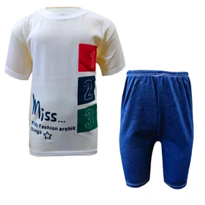 ست تی شرت و شلوارک دخترانه مدل 123GST کد 28