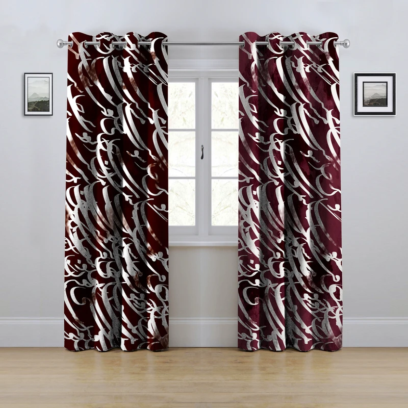 پرده مدل پانچی طرح خط نوشته نستعلیق سایز 280x145 سانتی متر