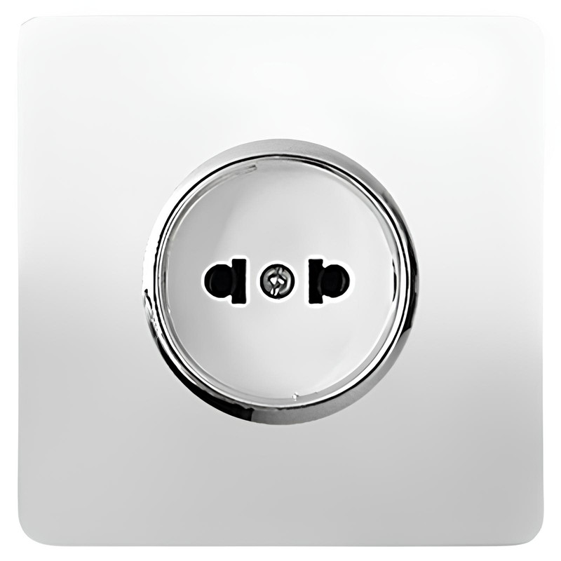 خرید و قیمت پریز برق ساده صنایع آسیا الکتریک مدل کریستال WHI-SLV