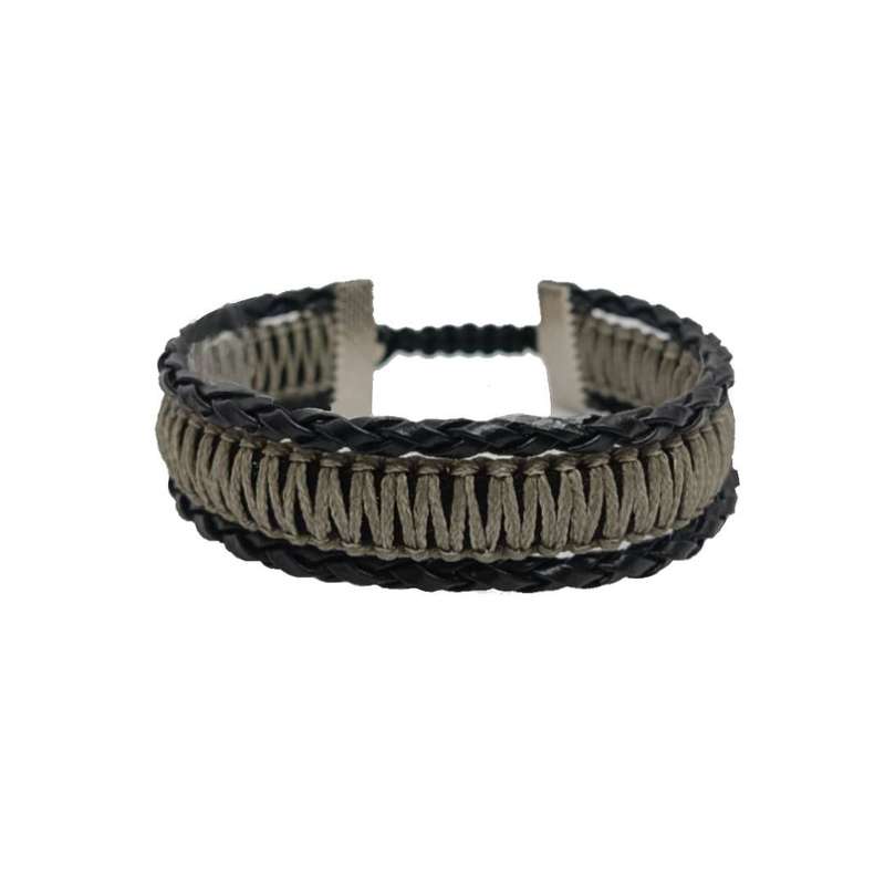 دستبند مردانه مدل بافت طرح چرمی