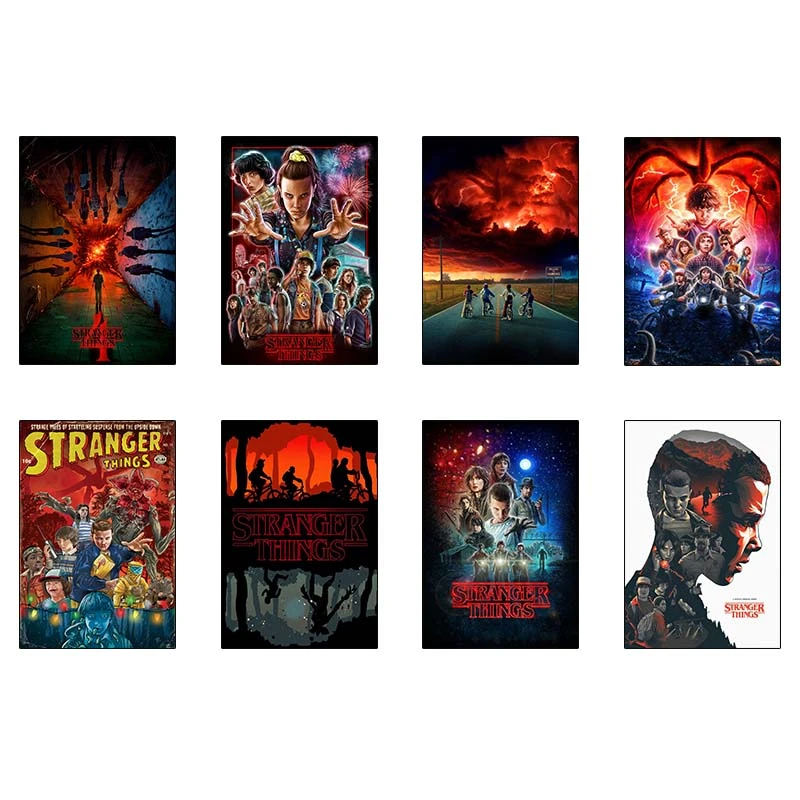 پوستر کارنيکا طرح چیزهای عجیب Stranger Things کد 90767 مجموعه 8 عددی