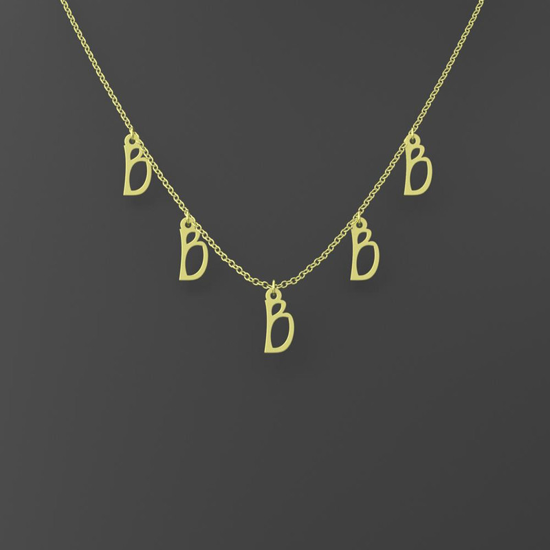 گردنبند طلا 18 عیار زنانه مدوپد مدل حرف B کد RNA17122