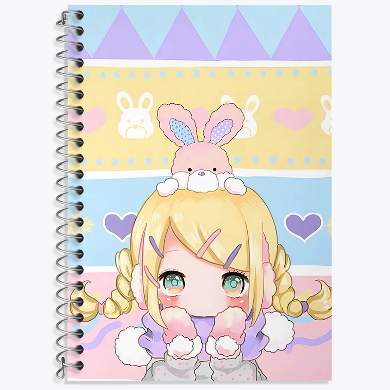 دفتر زبان 50 برگ خندالو مدل سه خط طرح دخترانه کیوت کد N3967