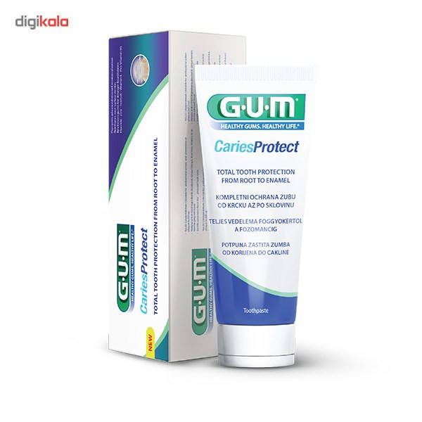 خمیر دندان جی یو ام مدل Caries Protect حجم 75 میلی لیتر