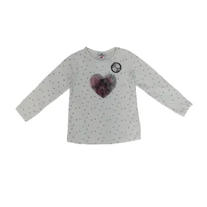 تی شرت آستین بلند دخترانه توپولینو مدل قلب کد 182