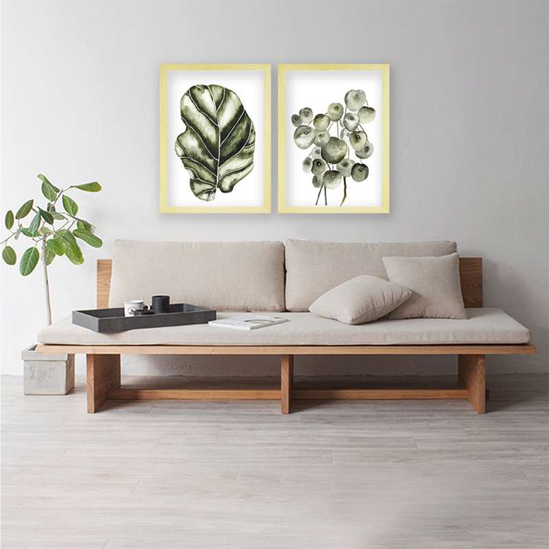 تابلو هیلما گالری کد HAP1851 CREAM مجموعه 2 عددی