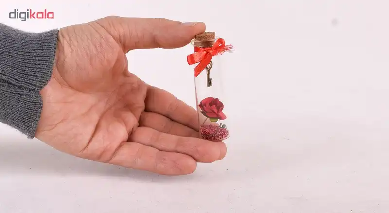 بطری دکوری طرح گل و کلید مدل 01-01