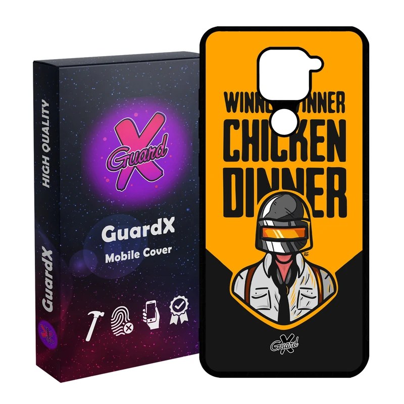 کاور گارد ایکس طرح Pubg مدل Glass10182 مناسب برای گوشی موبایل شیائومی Redmi Note 9