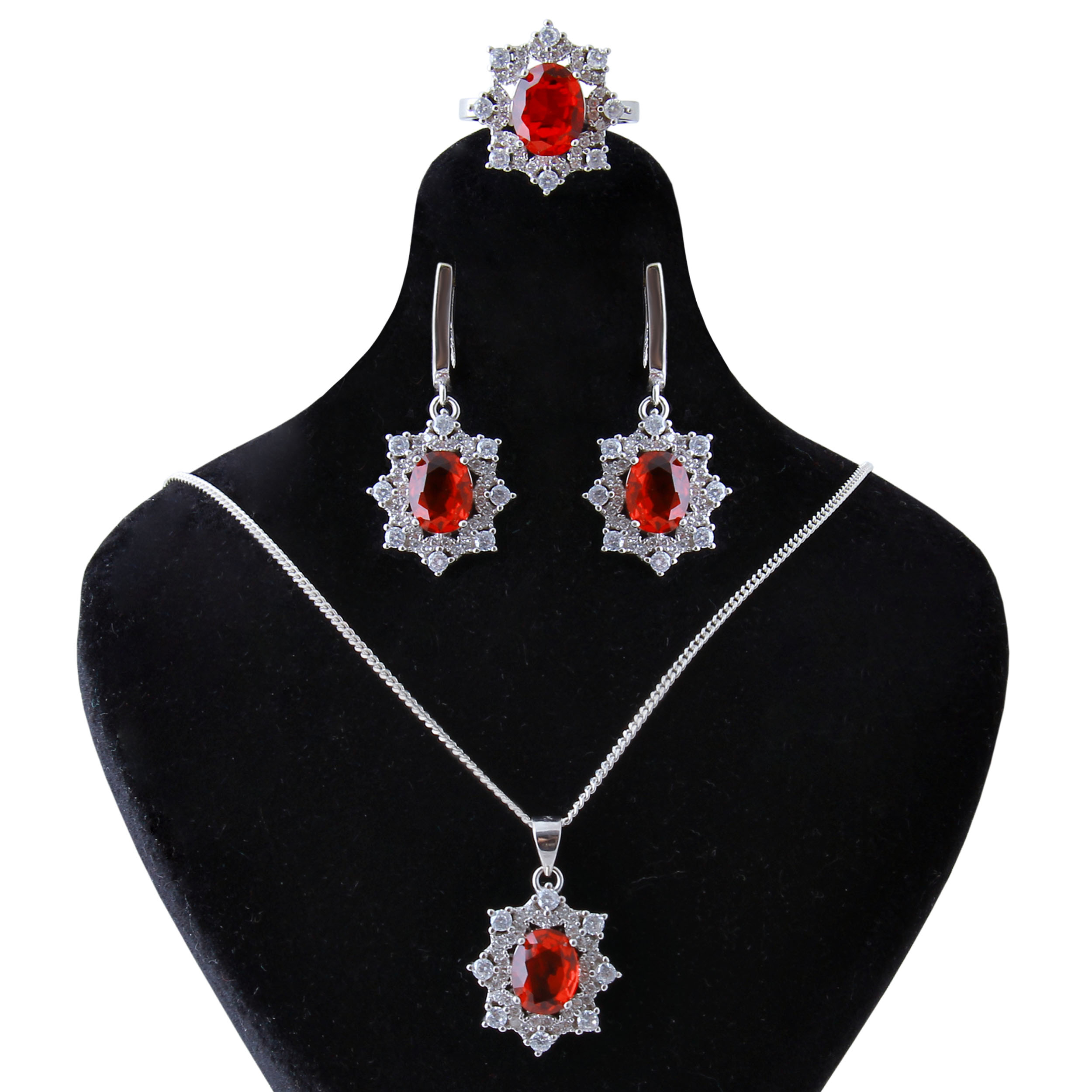     نیم ست نقره زنانه بازرگانی میلادی کد NTR_126 