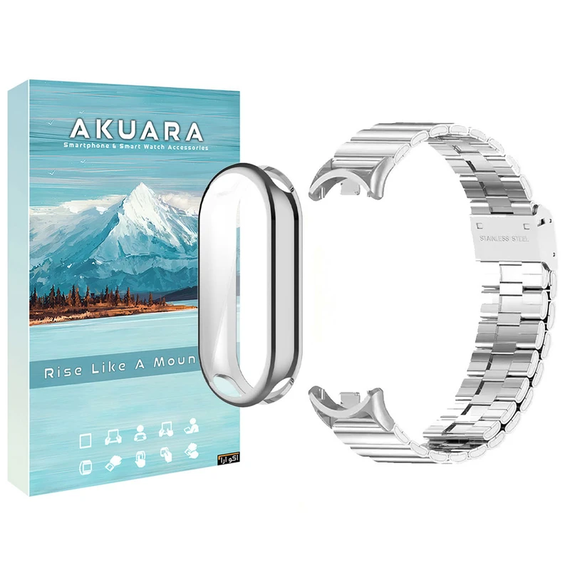 بند آکوآرا مدل 1Bead SG GRDS مناسب برای مچ بند هوشمند شیائومی Mi Band 8 به همراه کاور