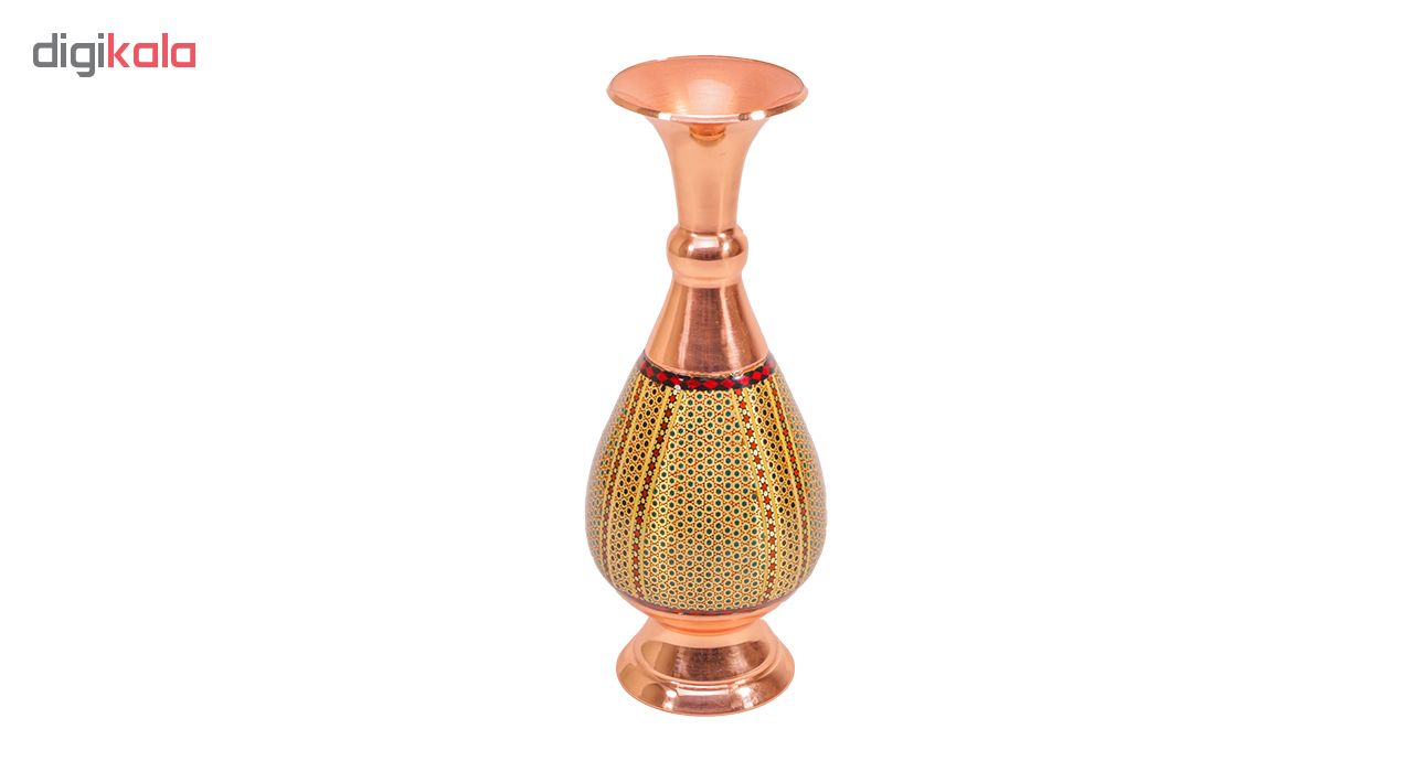 Inlay handicraft Vase of Honarmandan Gallery, copper and inlay model, code 160
