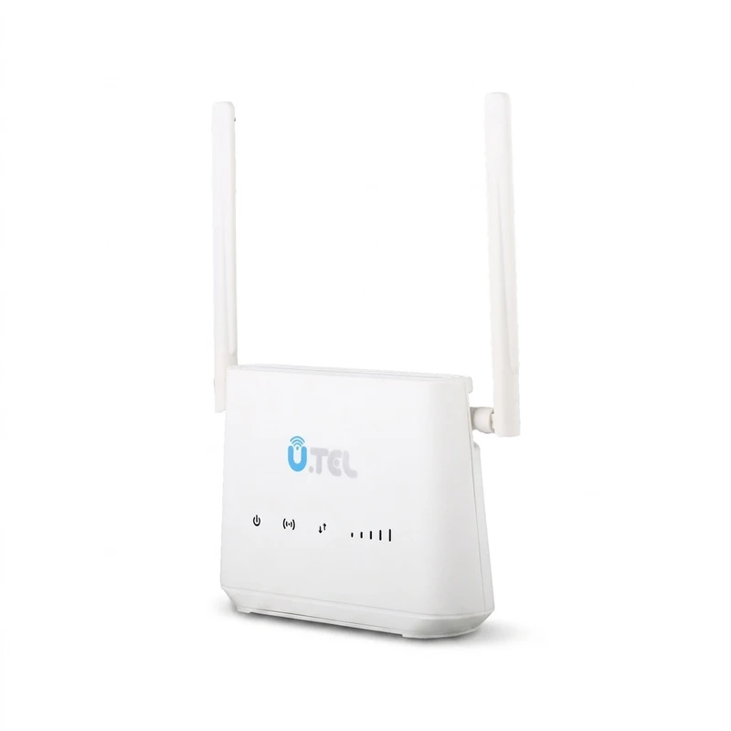 مودم روتر بی سیم 4g lte خانگی یوتل مدل l443 با پشتیبانی اتصال سیم کارت، سرعت دانلود تا 150 مگابیت بر ثانیه، آپلود 50 مگابیت بر ثانیه، 4 پورت lan، آنتن 2x2 mimo و استاندارد بی سیم 802.11b-g-n