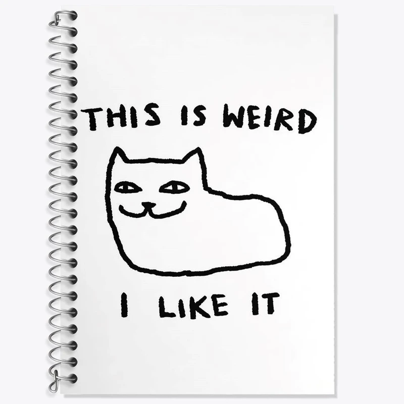 دفتر زبان 50 برگ خندالو مدل دو خط طرح گربه خوشحال کد 29307