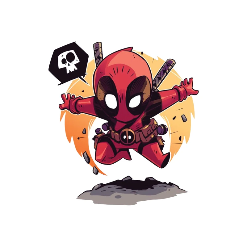 استیکر لپ تاپ گراسیپا طرح Mini DeadPool