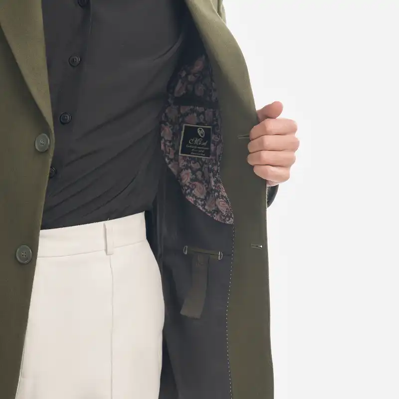 پالتو مردانه مدل فوتر یقه بلیزر 1-1 رنگ سبز