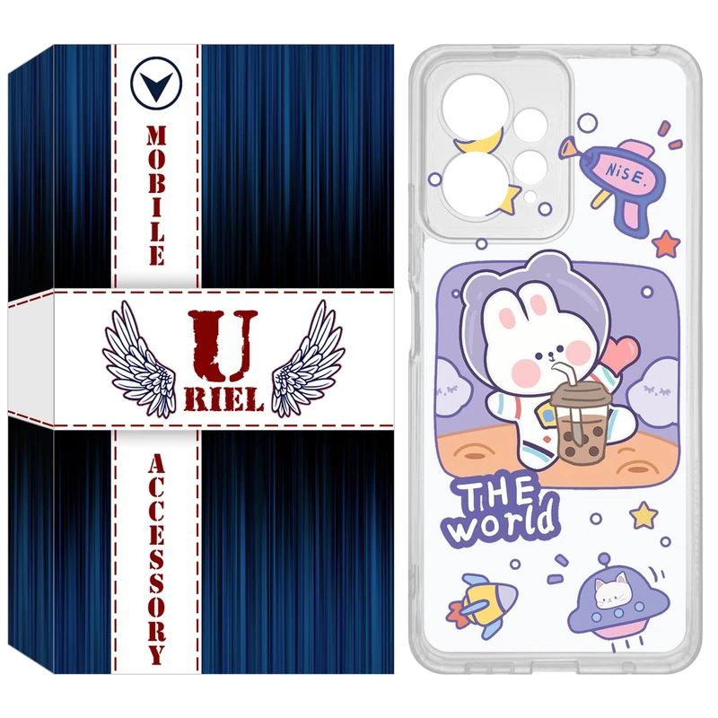 کاور یوریل مدل Clear کد 8 طرح خرگوش فضانورد مناسب برای گوشی موبایل شیائومی Redmi Note 12 4G