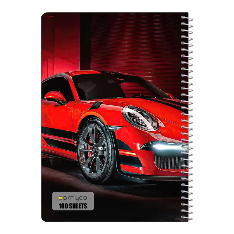 دفتر شطرنجی 100 برگ سیمی کارنیکا طرح پورشه Porsche کد 22033
