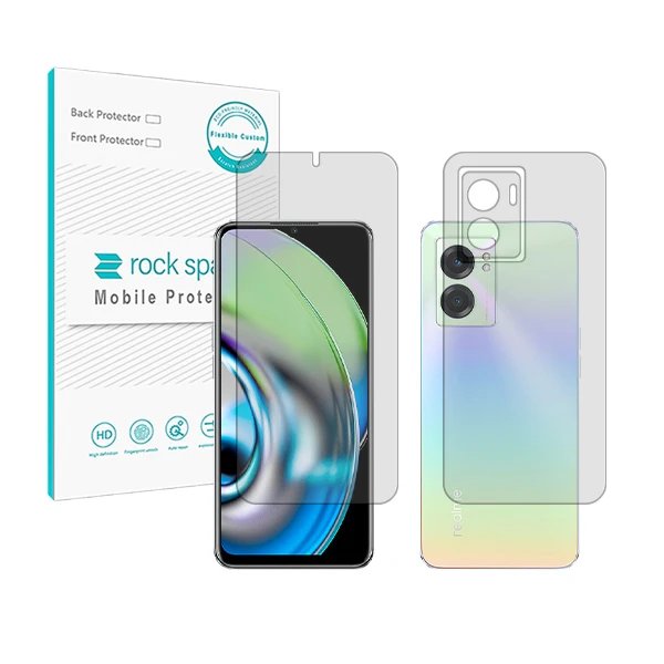 محافظ صفحه نمایش شفاف راک اسپیس مدل HyGEL مناسب برای گوشی موبایل ریلمی V23 به همراه محافظ پشت گوشی
