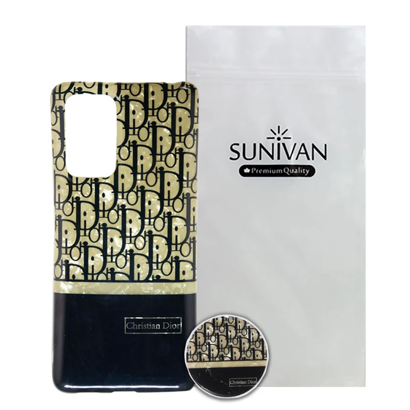 کاور سانیوان مدل یخی طرح DIOR مناسب برای گوشی موبایل شیائومی REDMI NOTE 10 PRO 4G به همراه پاپ سوکت