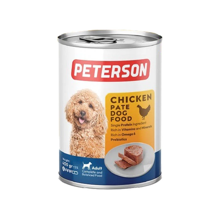 کنسرو غذای سگ پترسون مدل پته طعم مرغ وزن 400 گرم