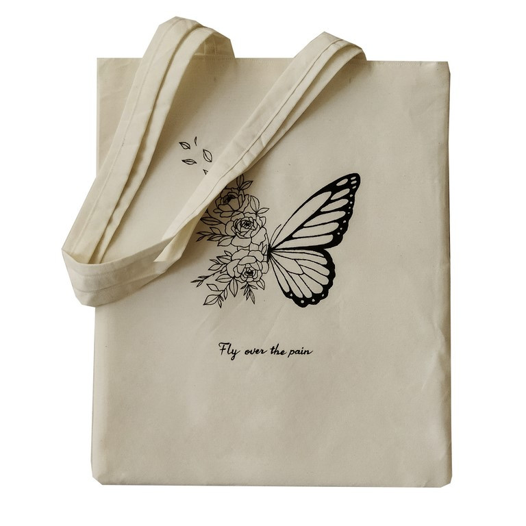 ساک هدیه مدل تتبگ پروانه گل دار سفید