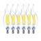 لامپ فیلامنتی ال ای دی 6 وات مدل شمعی پایه e14 بسته 6 عددی