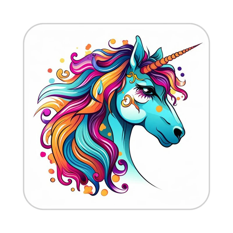 زیر لیوانی کاکتی طرح اسب تک شاخ و یونیکورن مدل mp33494