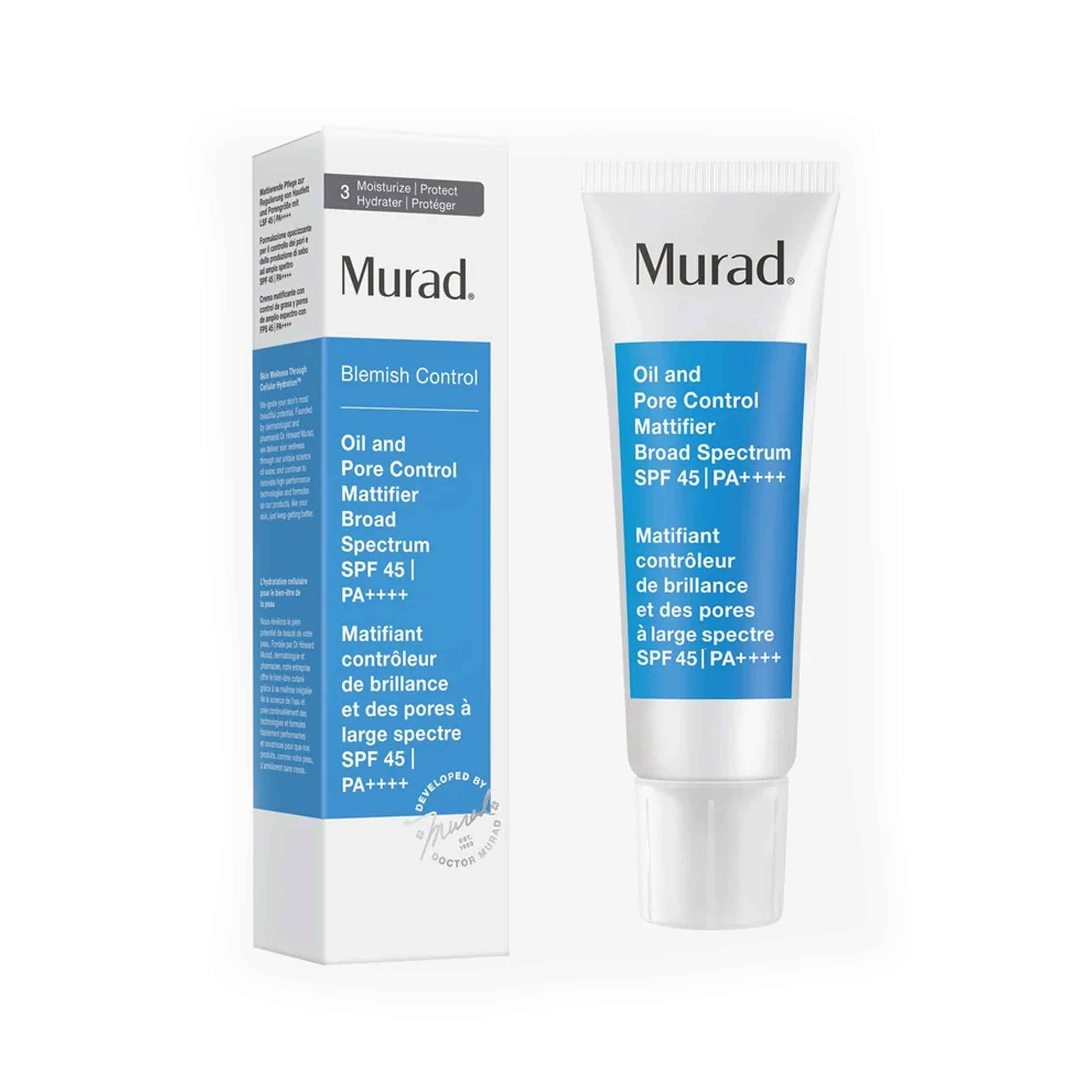 کرم ضد آفتاب بدون رنگ مورد SPF 45 مدل مات کننده و کنترل کننده مناسب انواع پوست حجم 60 میلی‌لیتر