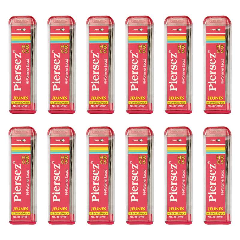 نوک مداد نوکی HB پییرسز کد PZB0121 مدل ژینس قطر 0.5 میلی متر بسته 12 عددی