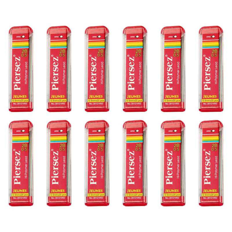 نوک مداد نوکی 2B پییرسز کد PZB0122 مدل ژینس قطر 0.5 میلی متر بسته 12 عددی نوک مداد نوکی 2B پییرسز کد PZB0122 مدل ژینس قطر 0.5 میلی متر بسته 12 عددی