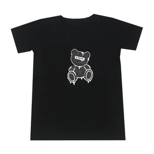 تی شرت آستین کوتاه زنانه مدل خرسی رنگ مشکی