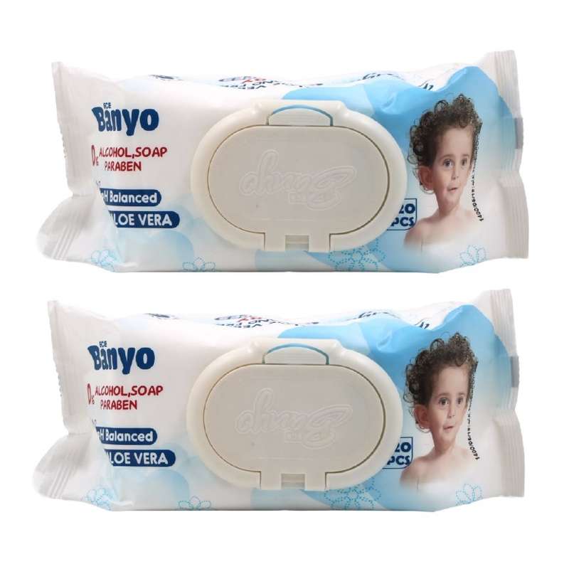 دستمال مرطوب بانیو مدل آلوئه ورا مجموعه 2 عددی