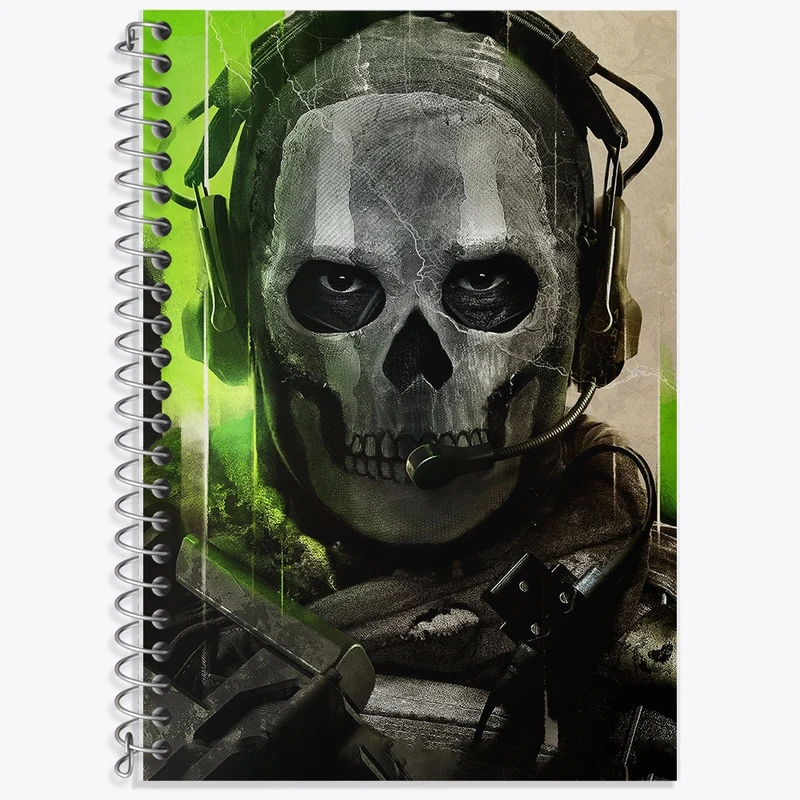 دفتر زبان 50 برگ خندالو مدل دو خط طرح کال اف دیوتی (Call of duty) کد F300
