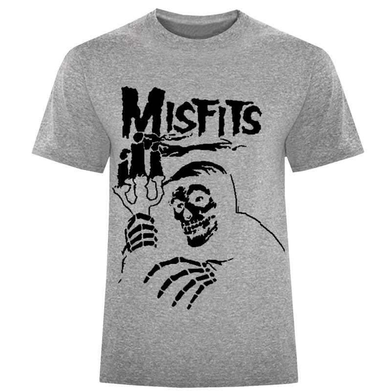 تیشرت آستین کوتاه مردانه طرح misfits اسکلت کد F514
