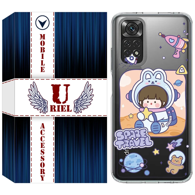 کاور یوریل مدل Clear کد 9 طرح دختر فضانورد مناسب برای گوشی موبایل شیائومی Redmi Note 11 4G / Redmi Note 11S