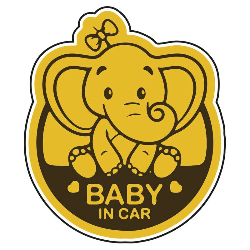 برچسب خودرو طرح فیل baby on board کد 75