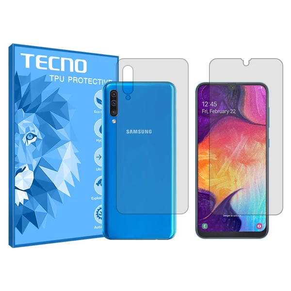 محافظ صفحه نمایش شفاف تکنو مدل HyGEL مناسب برای گوشی موبایل سامسونگ Galaxy A50 به همراه محافظ پشت گوشی 