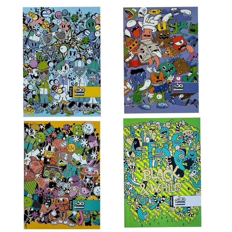 دفتر زبان 100 برگ برکه مدل چسبی کد 3100 بسته 4 عددی