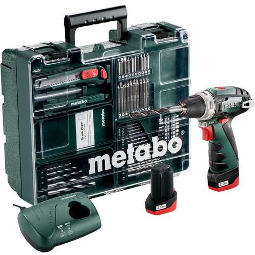 دریل پیچ گوشتی شارژی متابو مدل PowerMaxx BS Basic Set