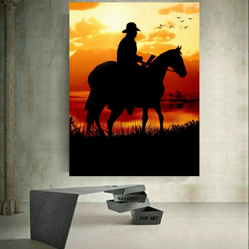 تابلو بوم طرح مخمل رد دد مدل غروب خورشید کد FP105411