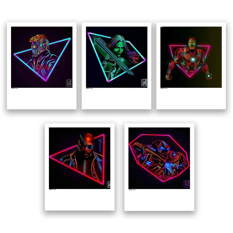 آویز تزیینی عرش مدل کمیک دی سی و مارول کد Asa516 مجموعه پنچ عددی