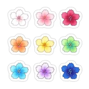 استیکر لپ تاپ و موبایل طرح گل کد 1 مجموعه 9 عددی